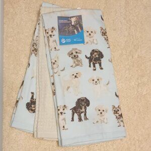 NWT~ The Humane Society's 3-Pack Kitchen Towel Set, Various Puppy Breeds Allover